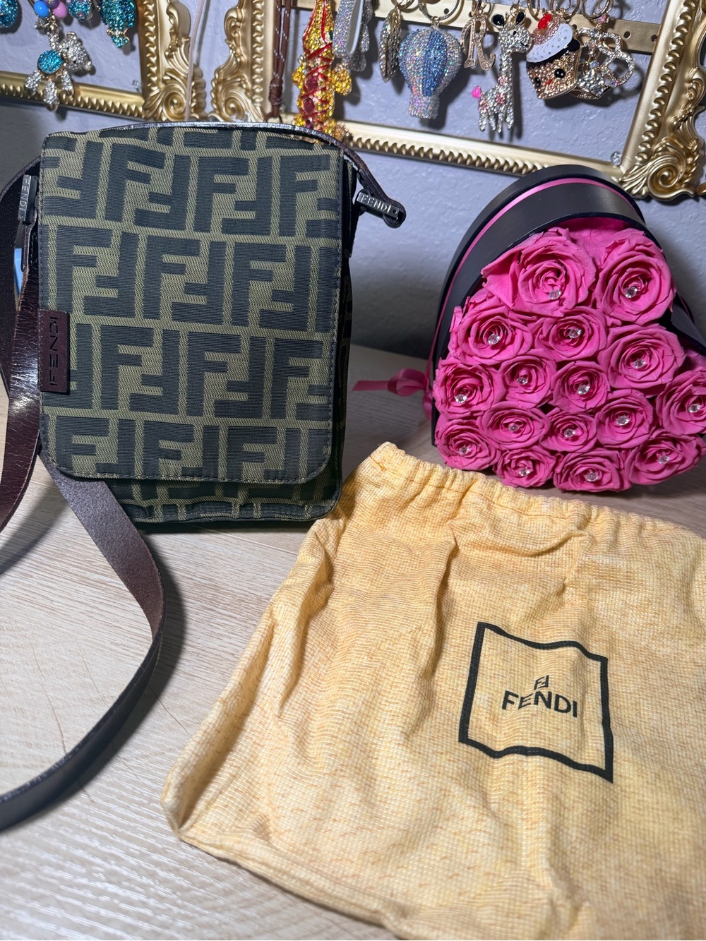 Fendi Zucca Crossbody Bag with Free Authenticity
